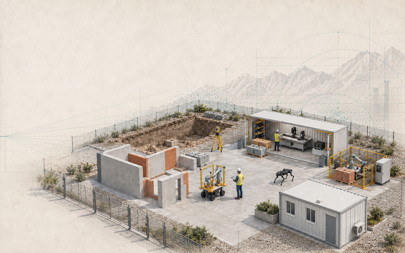 AI concept collage of the BAUlab outdoor robotics research laboratory