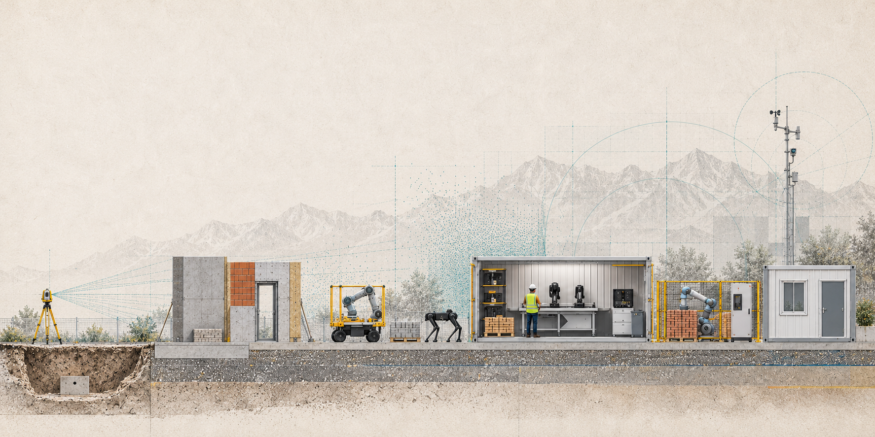 Conceptual side elevation of the outdoor laboratory